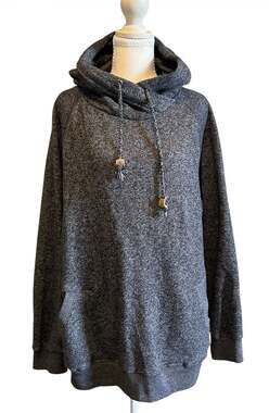 Tentree Burney Hoodie Size XL Grey Marled Cowl Neck
